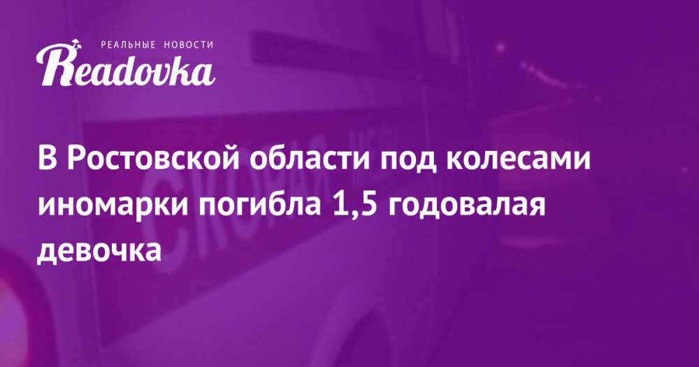 В Ростовской области под колесами иномарки погибла 1,5 годовалая девочка