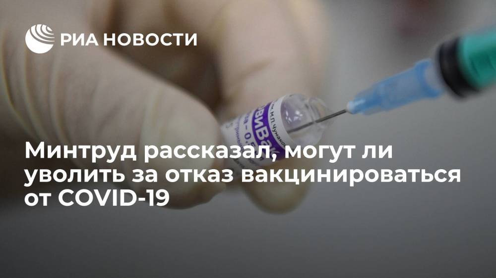 В Минтруде рассказали, могут ли уволить за отказ вакцинироваться от COVID-19