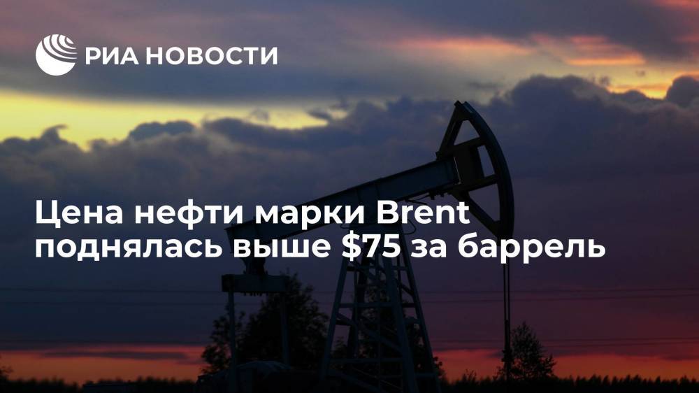 Цена нефти марки Brent поднялась выше $75 за баррель впервые с 25 апреля 2019 года