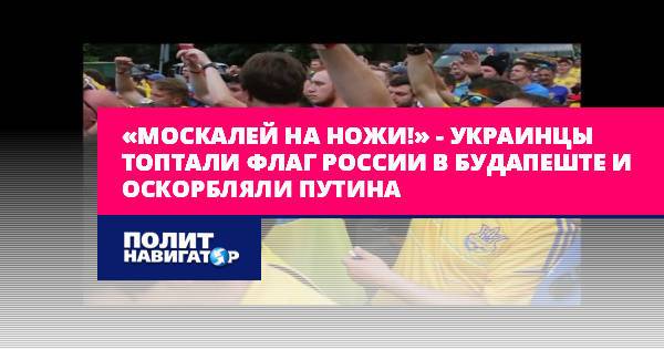 «Москалей на ножи!» – украинцы топтали флаг России в...