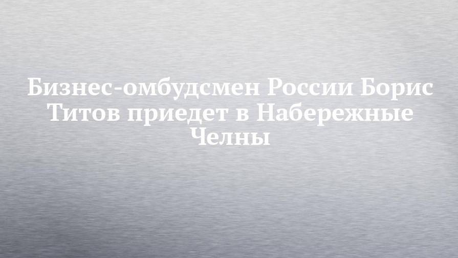Бизнес-омбудсмен России Борис Титов приедет в Набережные Челны