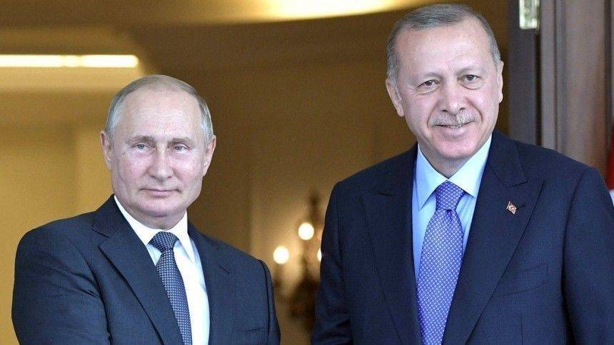 Эрдоган поблагодарил Путина за возобновление авиасообщения с Турцией