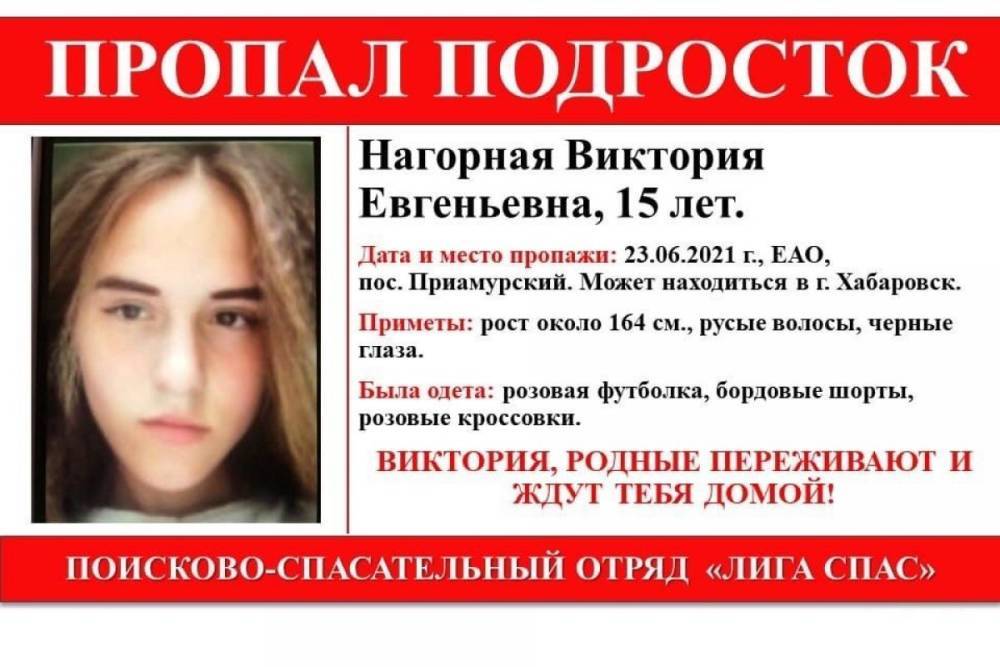 Пропавшую в ЕАО 15-летнюю девочку ищут в Хабаровске