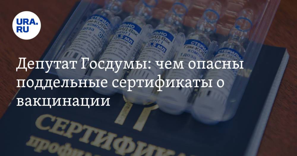 Депутат Госдумы: чем опасны поддельные сертификаты о вакцинации