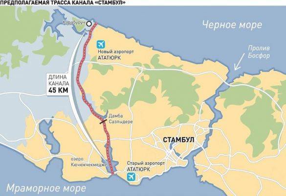 Турция начинает строительство нового пролива в Черное море