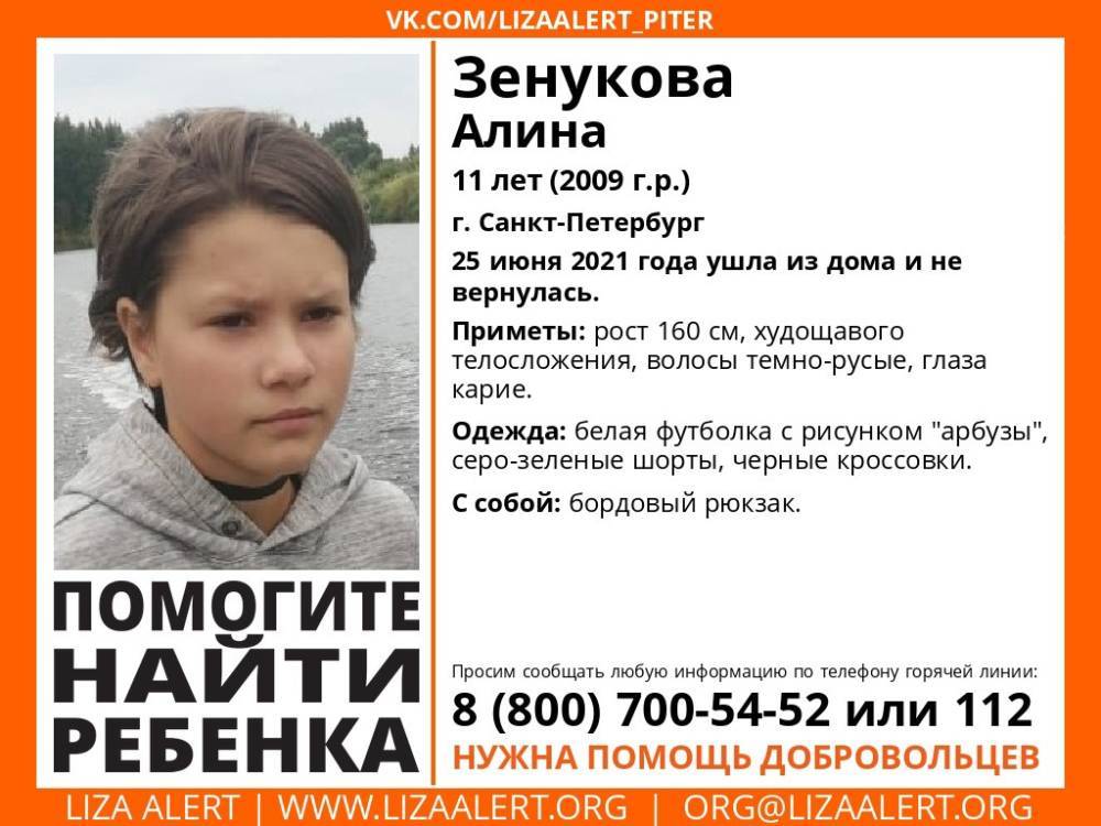 В Петербурге без вести пропала 11-летняя девочка