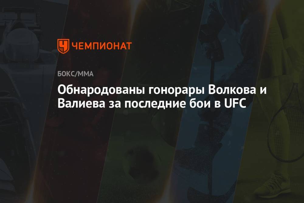 Обнародованы гонорары Волкова и Валиева за последние бои в UFC