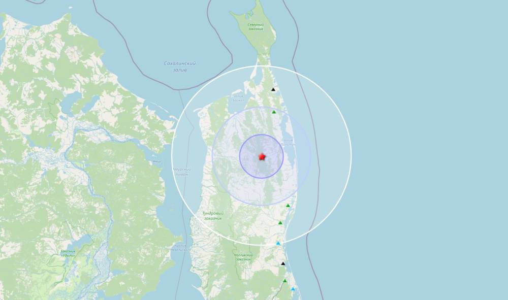 Ночью на севере Сахалина произошло землетрясение магнитудой 3.9