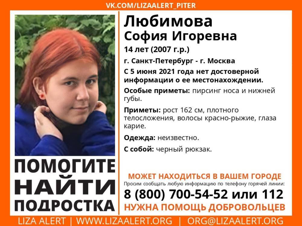 В Санкт-Петербурге без вести пропала 14-летняя девочка