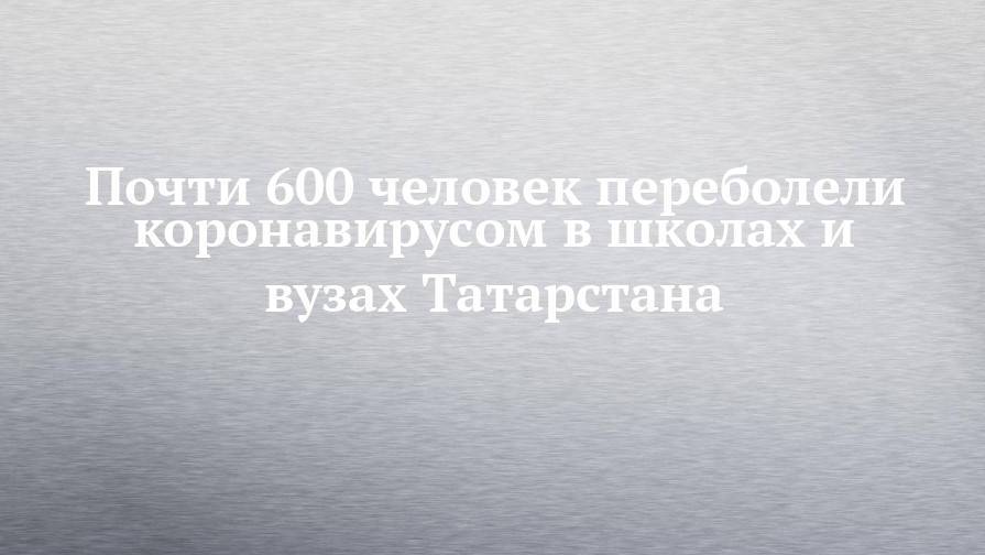 Почти 600 человек переболели коронавирусом в школах и вузах Татарстана