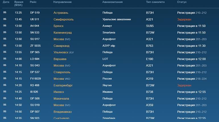 В петербургском аэропорту Пулково задерживаются 9 рейсов