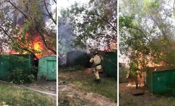 В Тюмени из-за поджога пуха сгорели гаражи