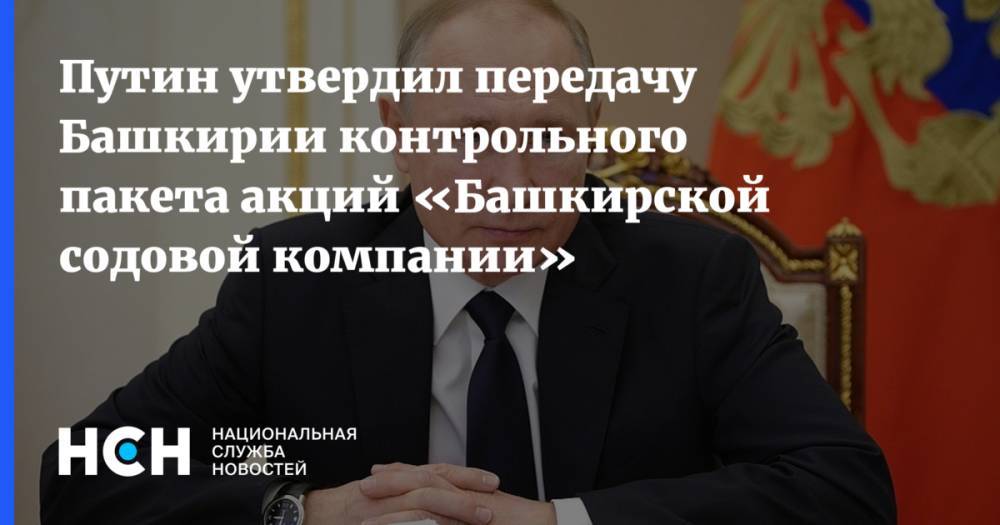 Путин утвердил передачу Башкирии контрольного пакета акций «Башкирской содовой компании»
