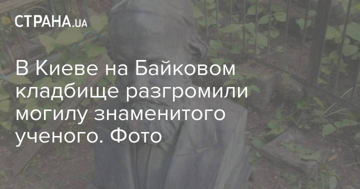 В Киеве на Байковом кладбище разгромили могилу знаменитого ученого. Фото