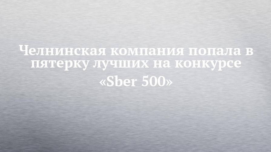 Челнинская компания попала в пятерку лучших на конкурсе «Sber 500»