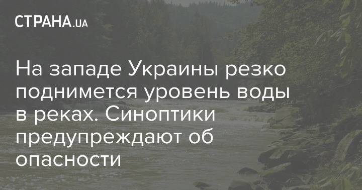 На западе Украины резко поднимется уровень воды в реках. Синоптики предупреждают об опасности
