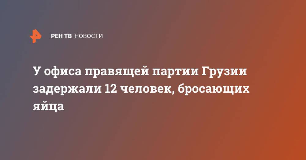 У офиса правящей партии Грузии задержали 12 человек, бросающих яйца