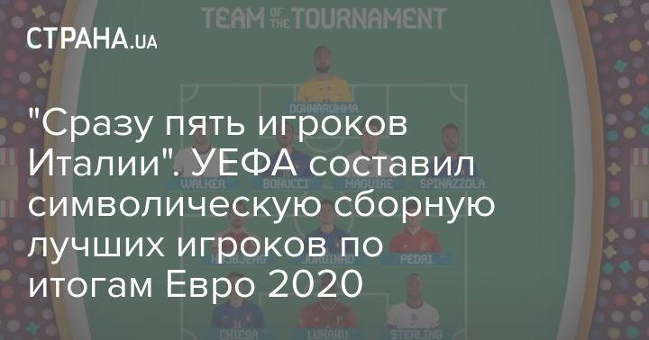 "Сразу пять игроков Италии". УЕФА составил символическую сборную лучших игроков по итогам Евро 2020