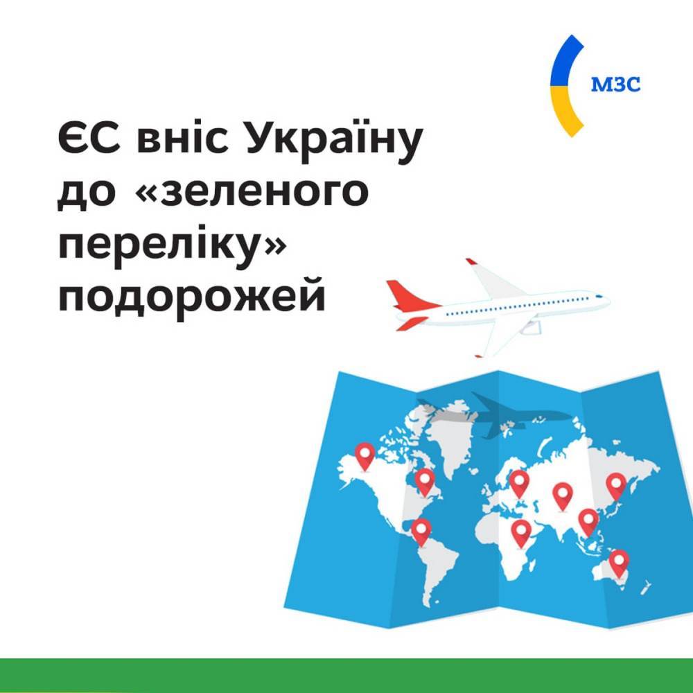 Рада ЄС включила Україну до «зеленого списку» країн і рекомендувала скасувати обмеження на подорожі для українців