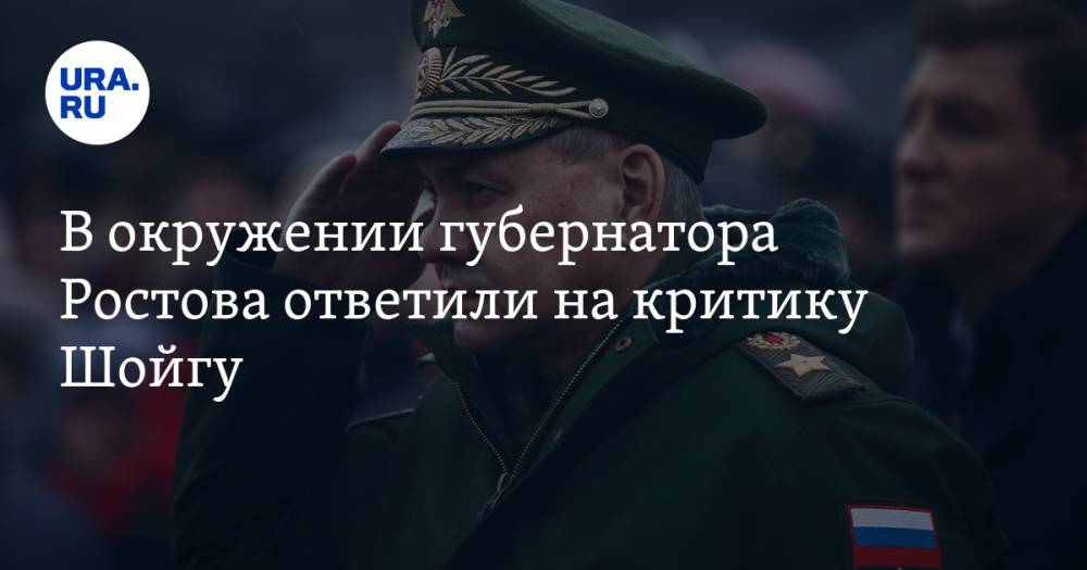 В окружении губернатора Ростова ответили на критику Шойгу. Министр был недоволен салом и баранками