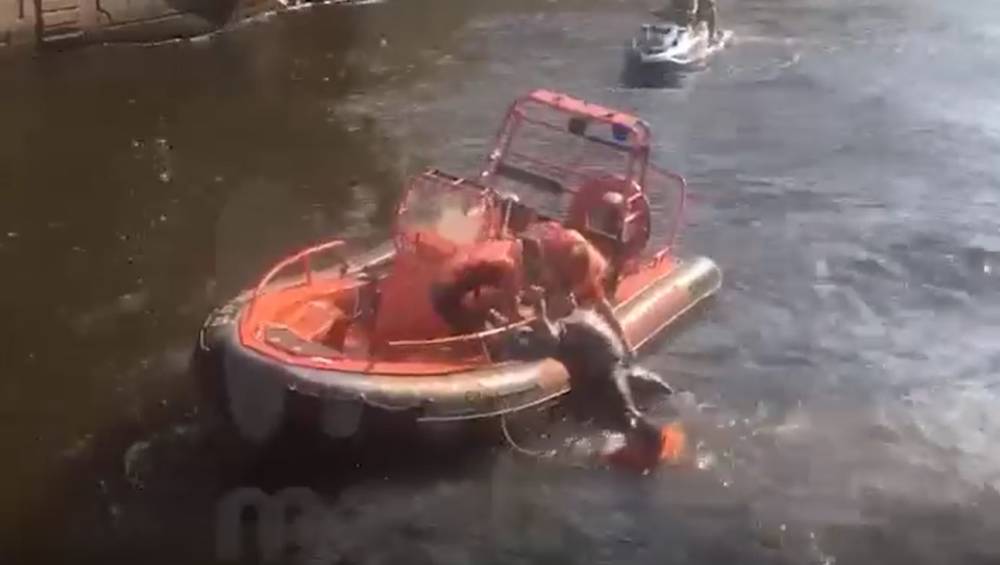 Видео: спасатели вытащили из канала Грибоедова человека, который очень этого не хотел