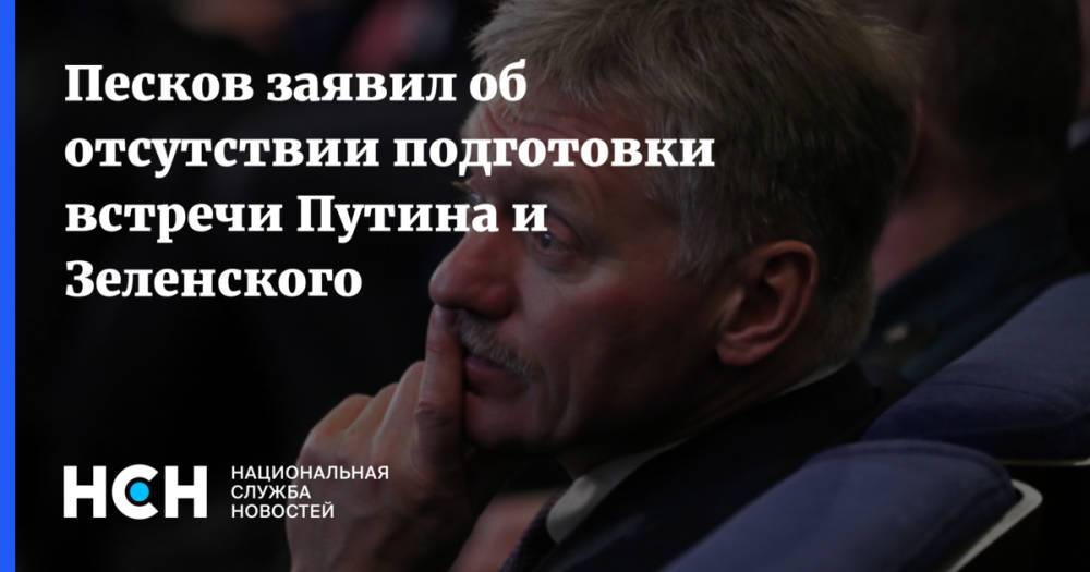 Песков заявил об отсутствии подготовки встречи Путина и Зеленского