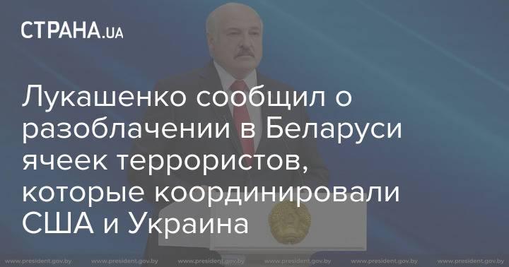 Лукашенко сообщил о разоблачении в Беларуси ячеек террористов, которые координировали США и Украина