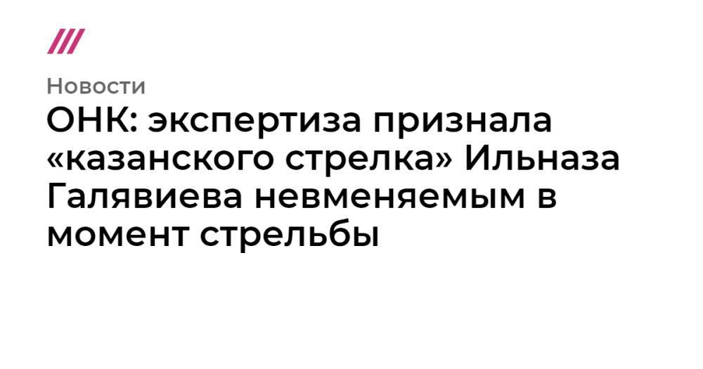 ОНК: экспертиза признала «казанского стрелка» Ильназа Галявиева невменяемым в момент стрельбы