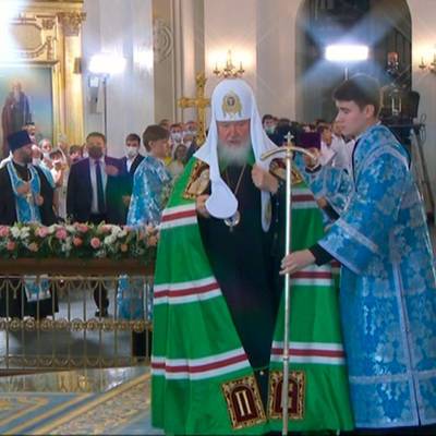 Патриарх Кирилл освятил восстановленный собор Казанской иконы Божией Матери в Казани