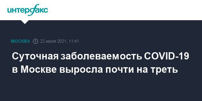 Суточная заболеваемость COVID-19 в Москве выросла почти на треть