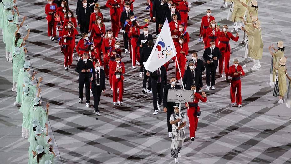 Российские спортсмены вышли на церемонию открытия Олимпиады-2020 в Токио