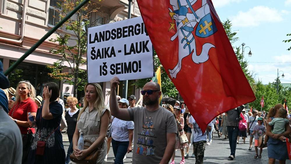 "Шайка Ландсбергиса – вон": в Литве прошел митинг против действий властей