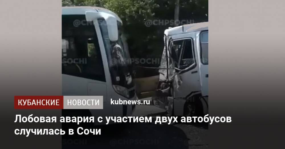 Лобовая авария с участием двух автобусов случилась в Сочи