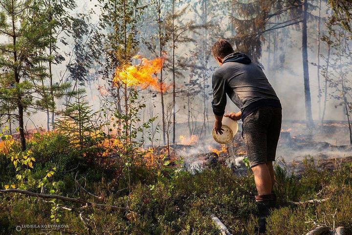 Карельские волонтеры организовали круглосуточное дежурство в районах, где бушуют пожары