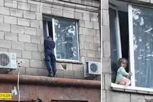 В Запорожье нацгвардеец спас двухлетнюю девочку от падения из окна. ВИДЕО
