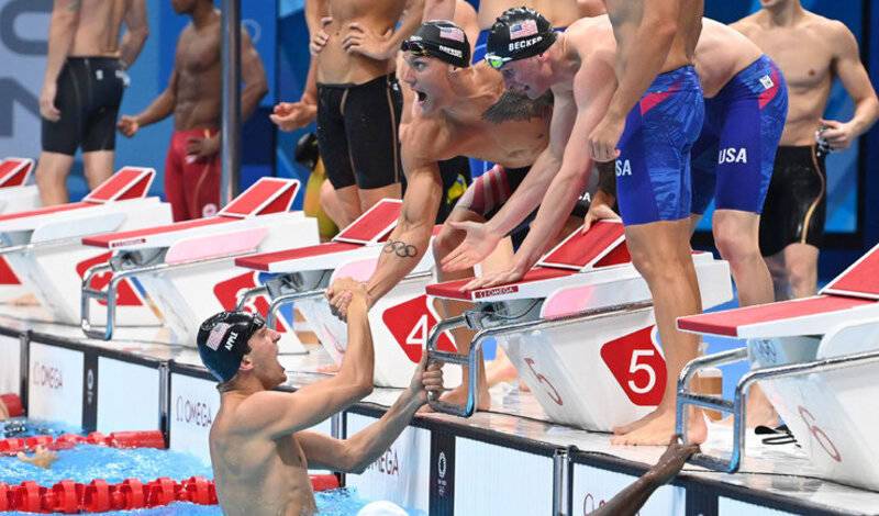 Сборная США выиграла золото в мужской эстафете по плаванию на 400 метров