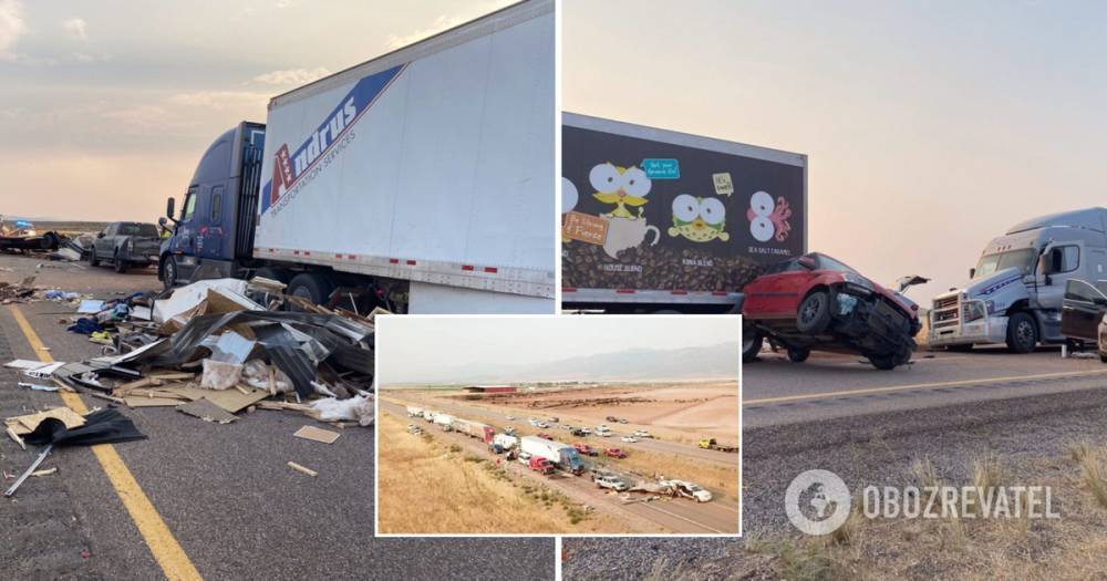 В США пылевая буря спровоцировала аварию с участием 22 автомобилей, есть жертвы - фото