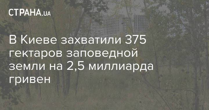 В Киеве захватили 375 гектаров заповедной земли на 2,5 миллиарда гривен