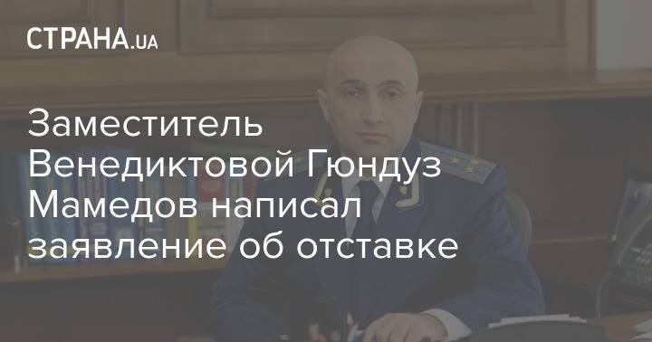 Заместитель Венедиктовой Гюндуз Мамедов написал заявление об отставке