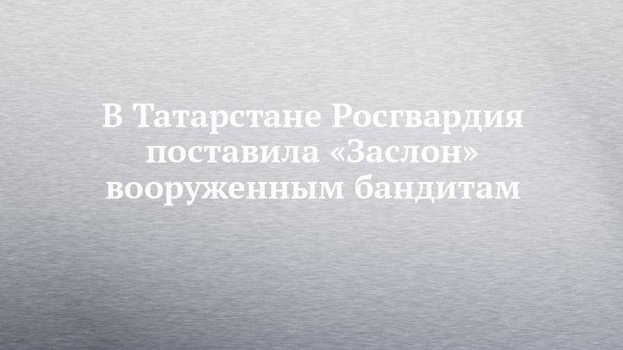 В Татарстане Росгвардия поставила «Заслон» вооруженным бандитам