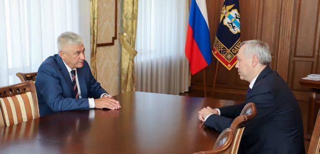 Глава МВД Колокольцев провел встречу с губернатором Новосибирской области