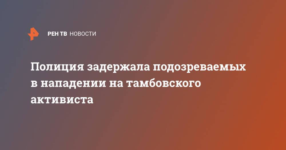 Полиция задержала подозреваемых в нападении на тамбовского активиста