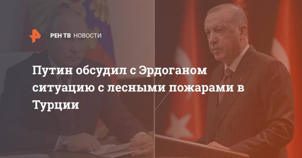 Путин обсудил с Эрдоганом ситуацию с лесными пожарами в Турции