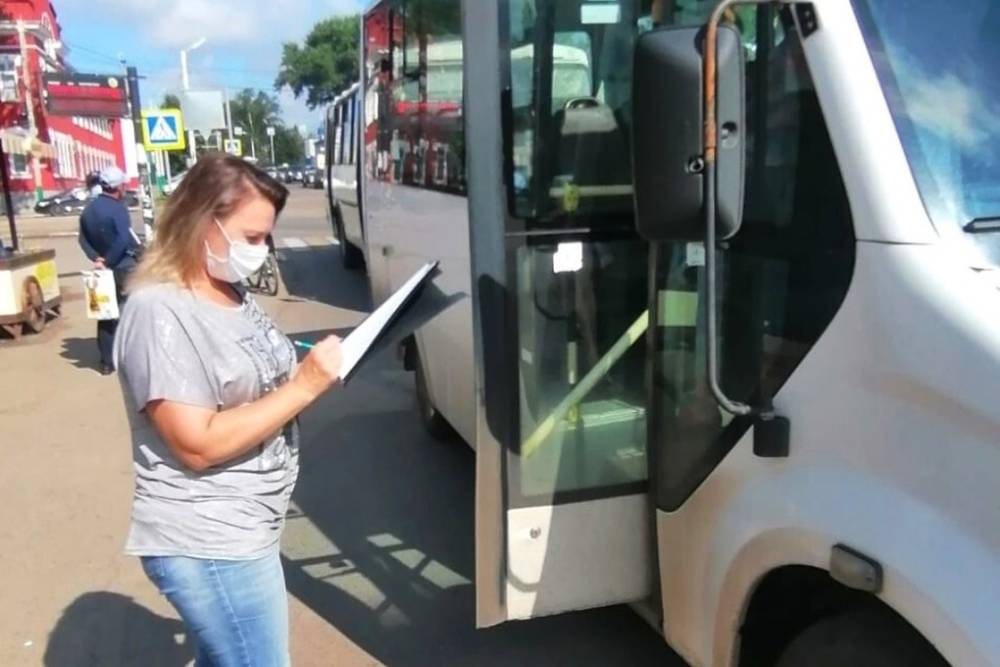 В общественном транспорте в Мичуринске прошли проверки масочного режима