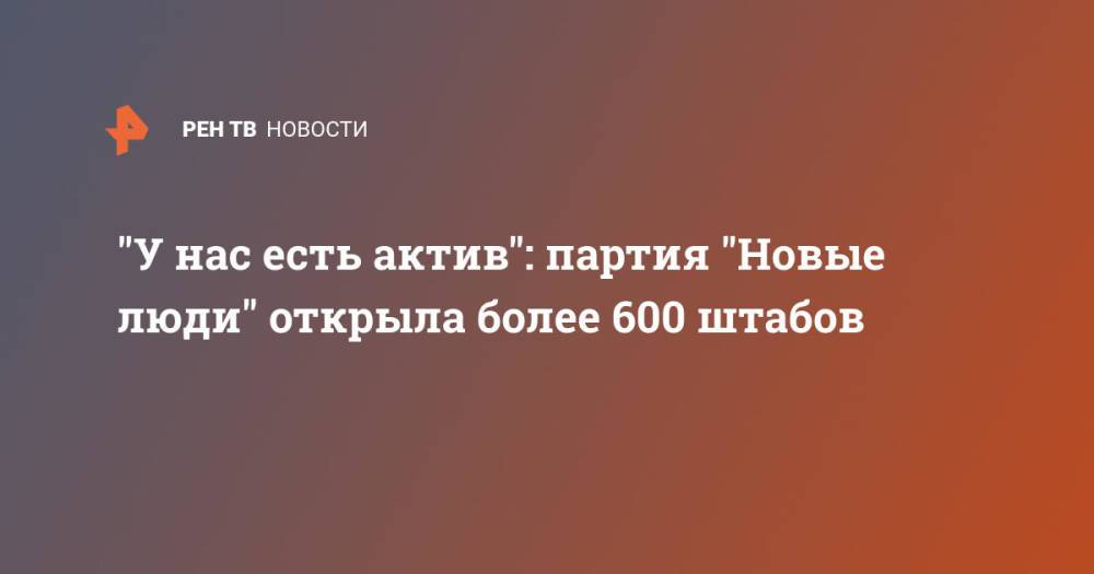"У нас есть актив": партия "Новые люди" открыла более 600 штабов