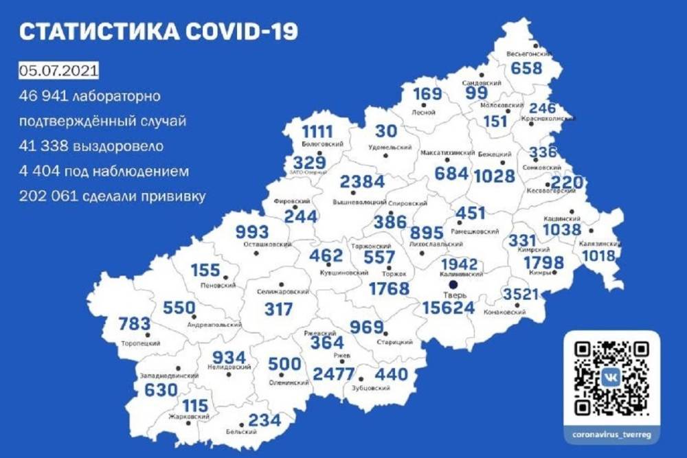 Обновилась география распространения Covid-19 в Тверской области