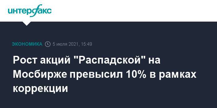 Рост акций "Распадской" на Мосбирже превысил 10% в рамках коррекции