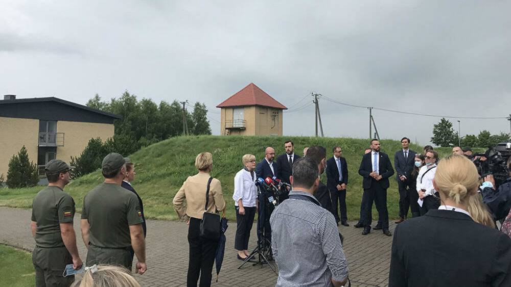 Глава Евросовета приехал на границу Литвы и Белоруссии