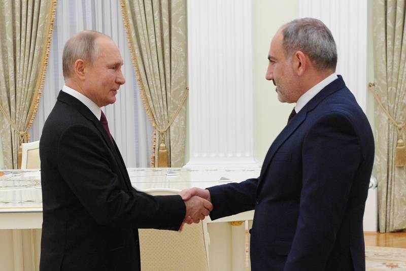 Путин встретится с Пашиняном в Москве в среду