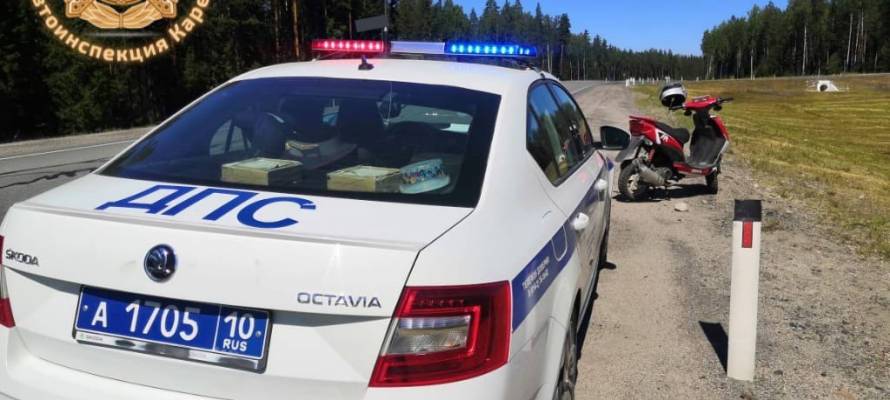 Пьяного скутериста поймали автоинспекторы недалеко от Петрозаводска